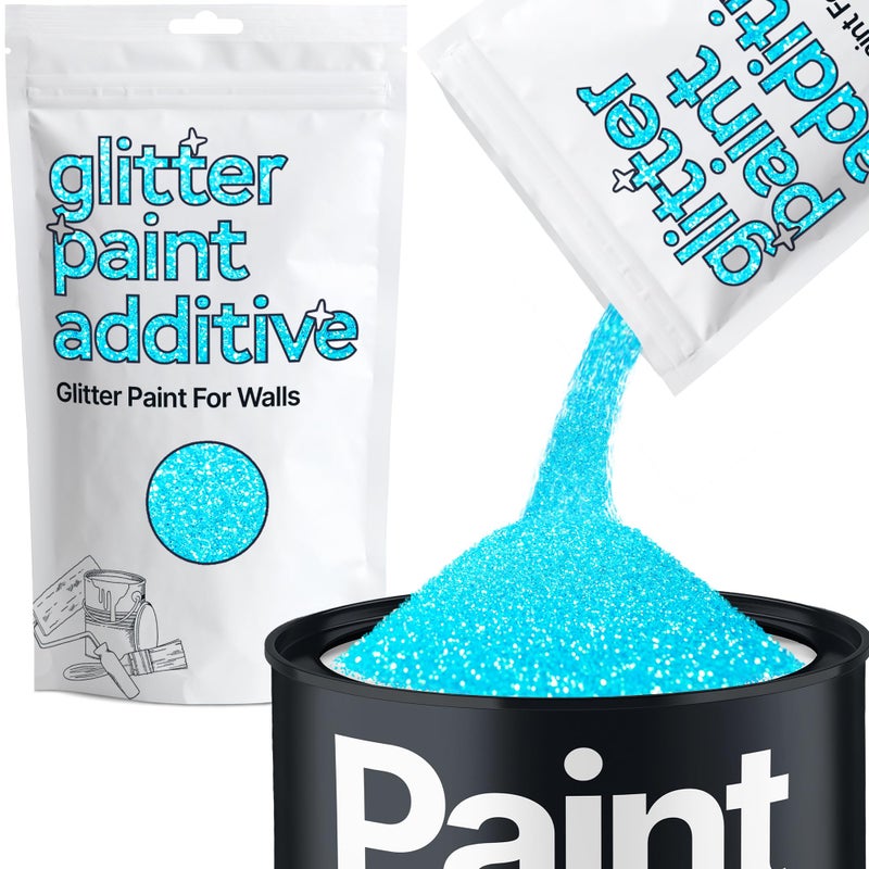 Hemway Glitter Paint for Walls Baby Blue Iridescent Additive Emulsion Latex Acrylic Sparkles Interior Painting 100g / 3.5oz - Image 1